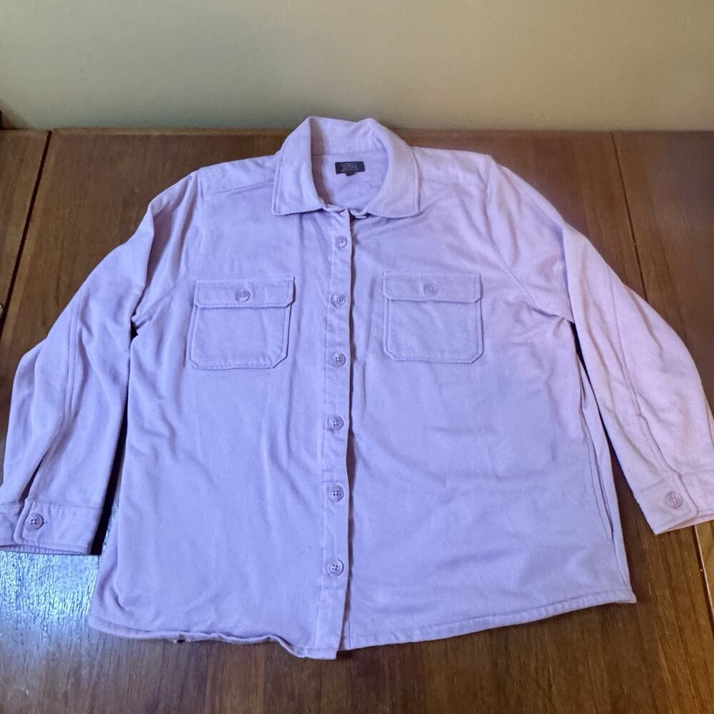 Berkeley Jensen Women’s XXL Pink Faux Suede Shirt Jacket 2 Pocket Overshirt